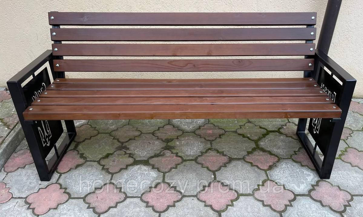 Парковая скамейка в стиле Лофт 1,5м. со спинкой. Скамейка садовая, уличная. - фото 6 - id-p1791811896