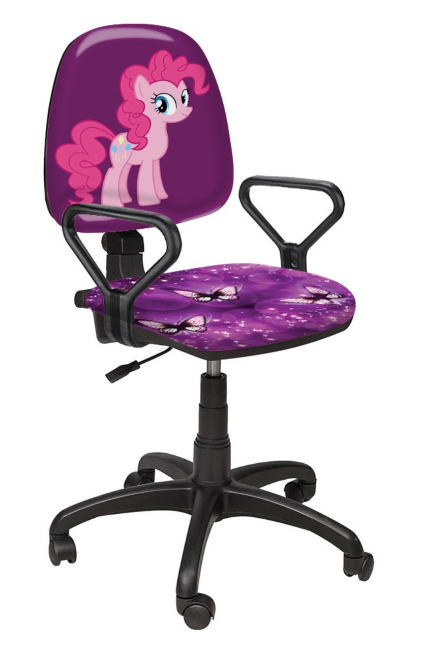 Дитяче крісло на роликах для дівчинки Престиж New "Мій маленький Поні/оббивка Violet Фіолет