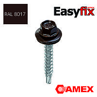 Саморез кровельный для дерева 4,8x35 Easyfix, RAL8017, Тайвань, 250 шт.