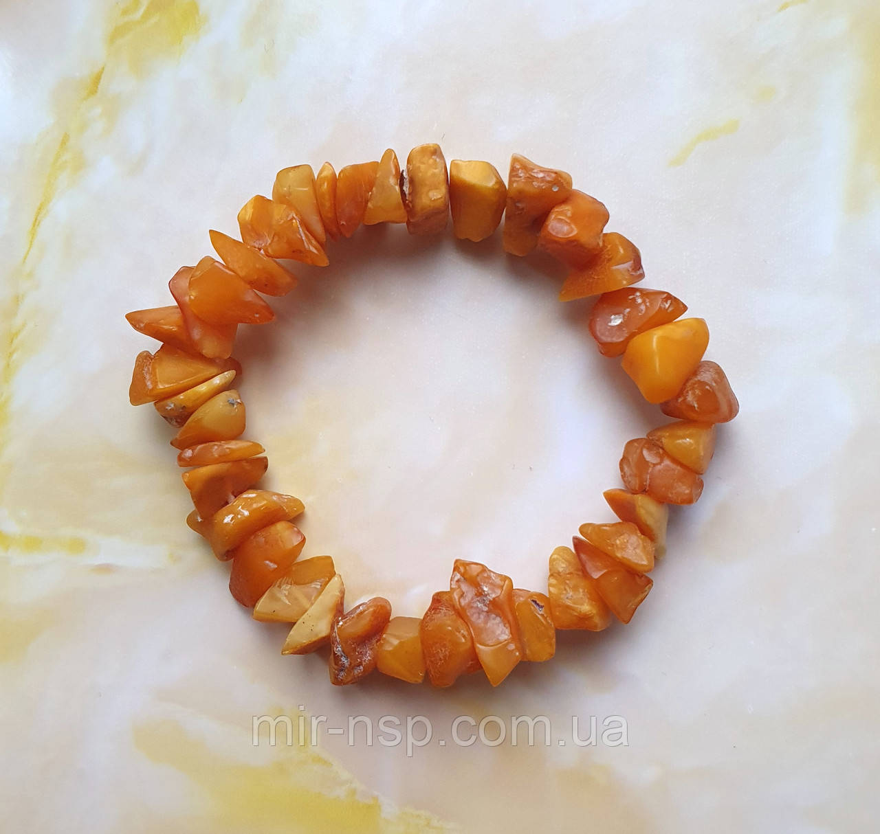Браслет 100% натуральний необроблений бурштин вага 14г розмір 19, фото 1