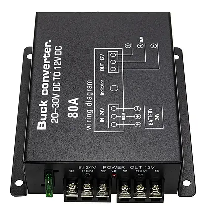 Перетворювач напруги 960W, інвертор автомобільний 24V-12V 80A, фото 3
