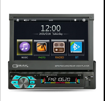 Автомагнітола 1DIN 7188D Android-12 (2+32gb) діагональ 7" ips екран Carplay, фото 1