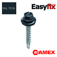 Саморез кровельный для дерева 4,8x35 Easyfix, RAL7016, Тайвань, 250 шт.