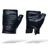 Рукавички жіночі шкіряні мітенки водійські Pitas чорні 1188_8_Black