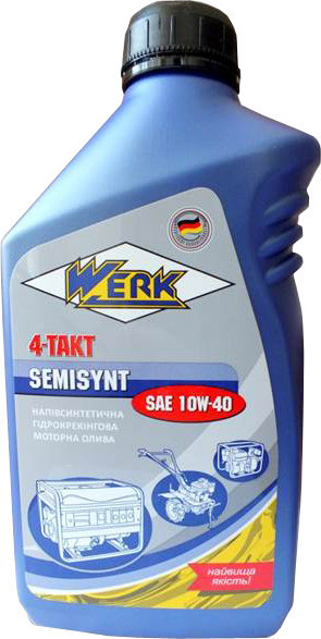 Масло моторное WERK 4-TAKT SEMISYNT SAE10W-40 API SG/CD 1 литр - фото 1 - id-p386319361