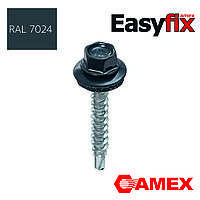 Саморез кровельный для дерева 4,8x35 Easyfix, RAL7024, Тайвань, 250 шт.