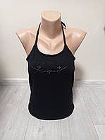 Майка топ жіноча Туреччина Berrak чорний під шию з відкритою спиною 44-52 розмір