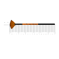 Пензель синтетика віялова Rosa Flame 1368FN №2 коротка ручка