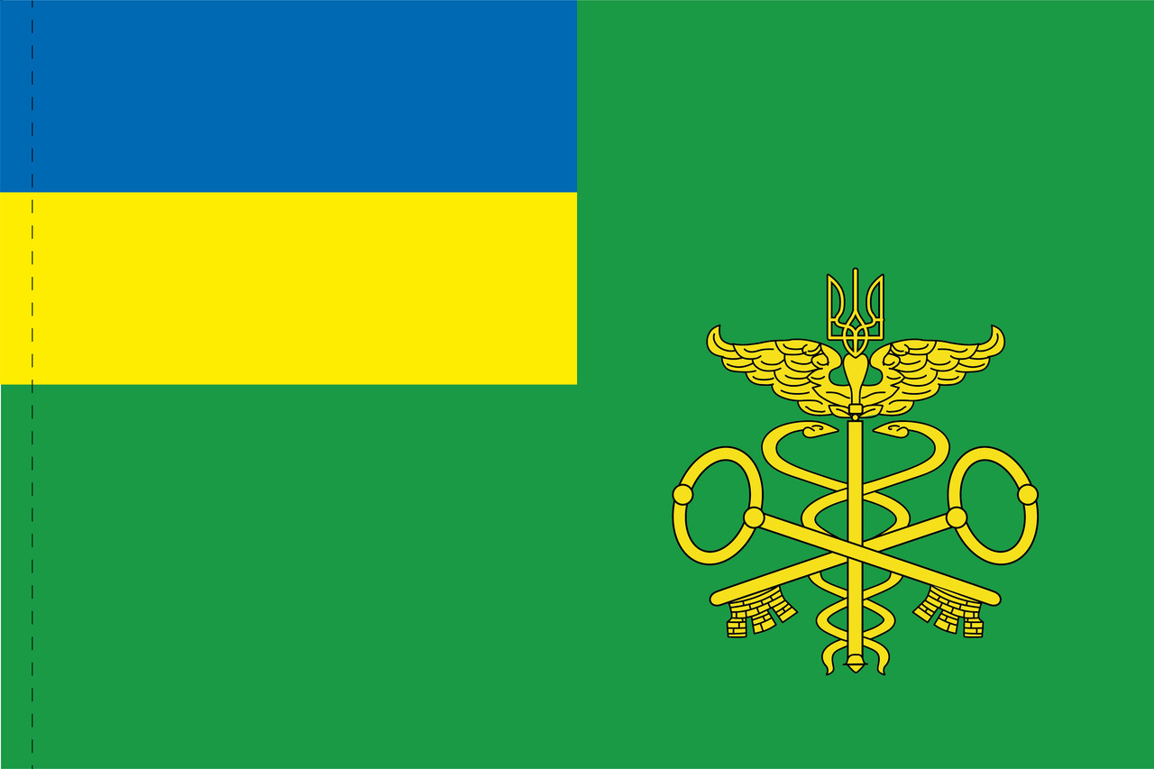 Прапор «Митна служба України», Штучний шовк, 1200х700 мм