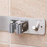 Настінний тримач для 2 швабр, фото 3