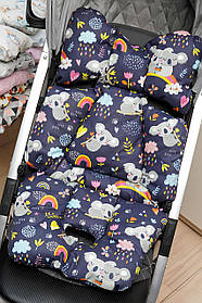 Матрасик у коляску / Ортопедичний вкладиш для автокрісла / Вкладиш у стілець для годування Lari Синій