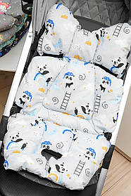 Матрасик у коляску / Ортопедичний вкладиш для автокрісла / Вкладиш у стілець для годування Lari Сірий + чорний