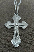 Крестик серебряный на крестины нательный