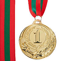 Медаль спортивна зі стрічкою Zelart Приднорвое ZING C-4329-P золото, срібло, бронза
