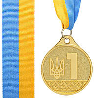 Медаль спортивная с лентой UKRAINE Zelart C-9292 золото, серебро, бронза mn