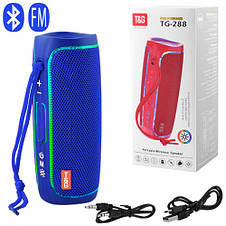 Bluetooth-колонка TG288 з rgb підсвічуванням, speakerphone, радіо, blue, фото 4