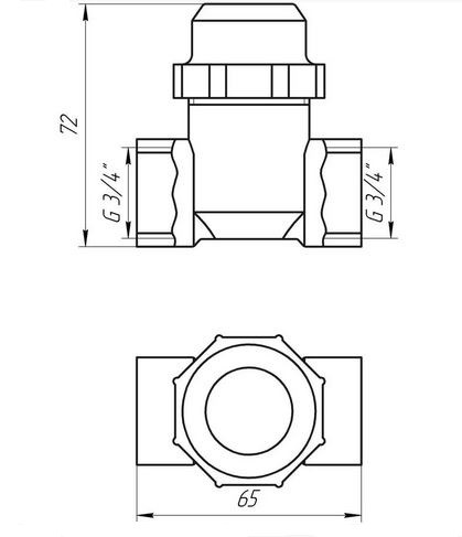 Фильтр грубой очистки 3/4" никелированный SOLOMON TD1052 - фото 4 - id-p2117311697