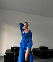 Сукня жіноча трендова із мусліна у кольорах (Норма), фото 4