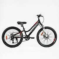 Подростковый алюминиевый велосипед Corso OPTIMA 24" рама 11" Shimano RevoShift 7 скоростей, собран на 75%