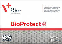 Пищевая добавка VetExpert BioProtect для кошек и собак с нарушенной желудочно-кишечной микрофлорой 60 капсул