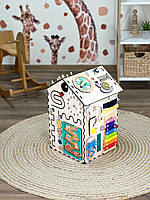 Бізібудинок дерев'яний 55х30х30 см натуральний, фото 3