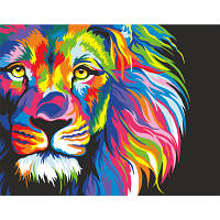 Картина по номерам Rosa Неоновый лев 35 х 45 см (4823098535812) fv
