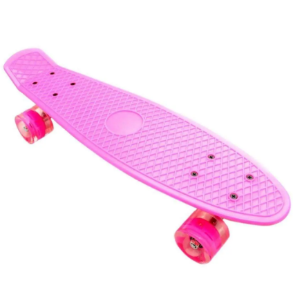 Пенніборд з декою 55 см "Maraton MP445014" з кінцевим загином Single Kick 55 см (рожевий) PU колеса, що світяться
