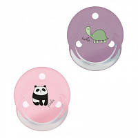 Пустышка Baby-Nova Turtle&Panda Uni 0-24 мес. розовая/сиреневая, 2 шт. (3962097) fv