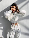 Велюровий спортивний костюм-трійка з корсетом укороченою мастеркою і штанами джогерами (р. 42, 44) 66052039Е, фото 2