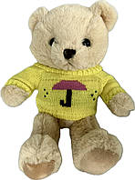 М'яка іграшка "Ведмедик бежевий в жовтій кофтинці", 28 см