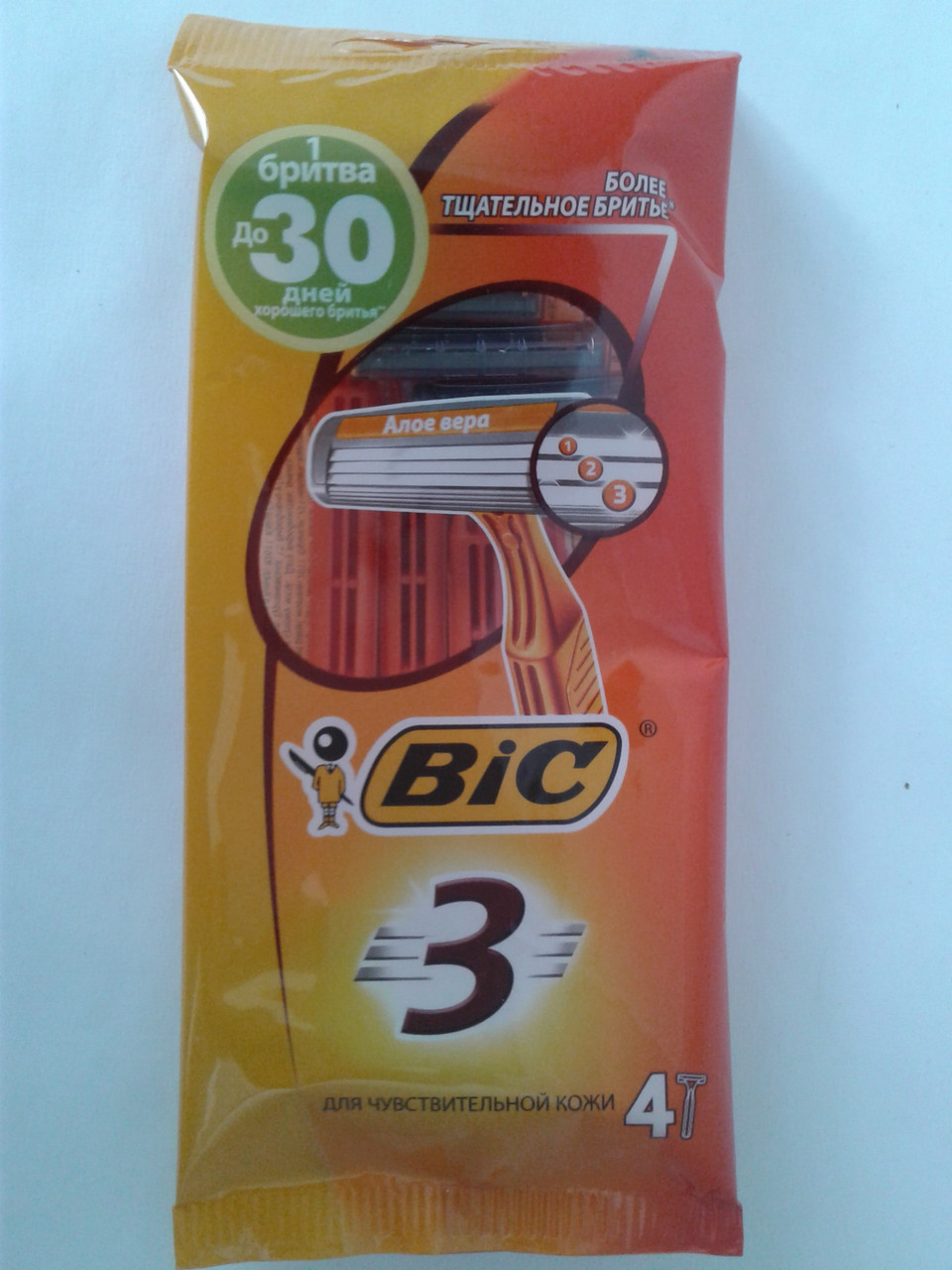 Станок мужской одноразовый BiC 3 Sensitive 4 шт. бик 3 сенсетив ...