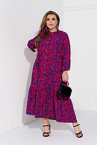Коктейльна жіноча сукня макси малинова в кольорах ЮР/-2495