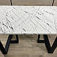 Кухонний стіл під мармур Tenerife 130х80 см білий на чорних металевих ніжках, фото 5