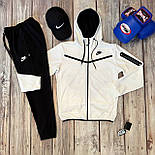 Чоловічий спортивний костюм Nike весна-осінь комплектом демісезонний чорний (кофта+штани+безрукавка) Туреччина. Живе фото, фото 3