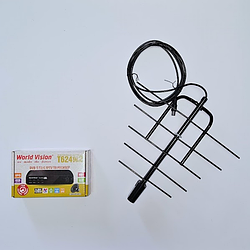 Комплект Т2 тюнер World Vision T644M2 FM та антена кімнатна Locus EMA-14