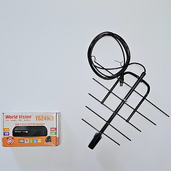 Комплект Т2 тюнер World Vision T644M3 FM та антена кімнатна Locus EMA-14