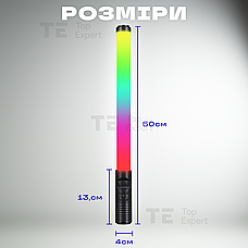 Світлодіодна лампа RGB LED STICK 50 см лампа для селфі лампа для тік току селфі стік лампа жезл, фото 3