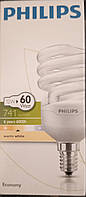 Компактная Люминесцентная лампа (КЛЛ) Philips Econ Twister 12W WW (2700К) E14 220-240V теплый свет