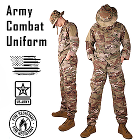 Вогнестійкий комплект уніформи, Розмір: Large Long, Army Combat Uniform, Field (USA), Колір: MultiCam (FR)