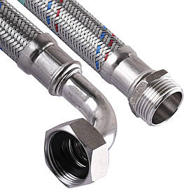 Шланг антивібраційний кутовий LG27 1" НВ 0,6 м HS3002