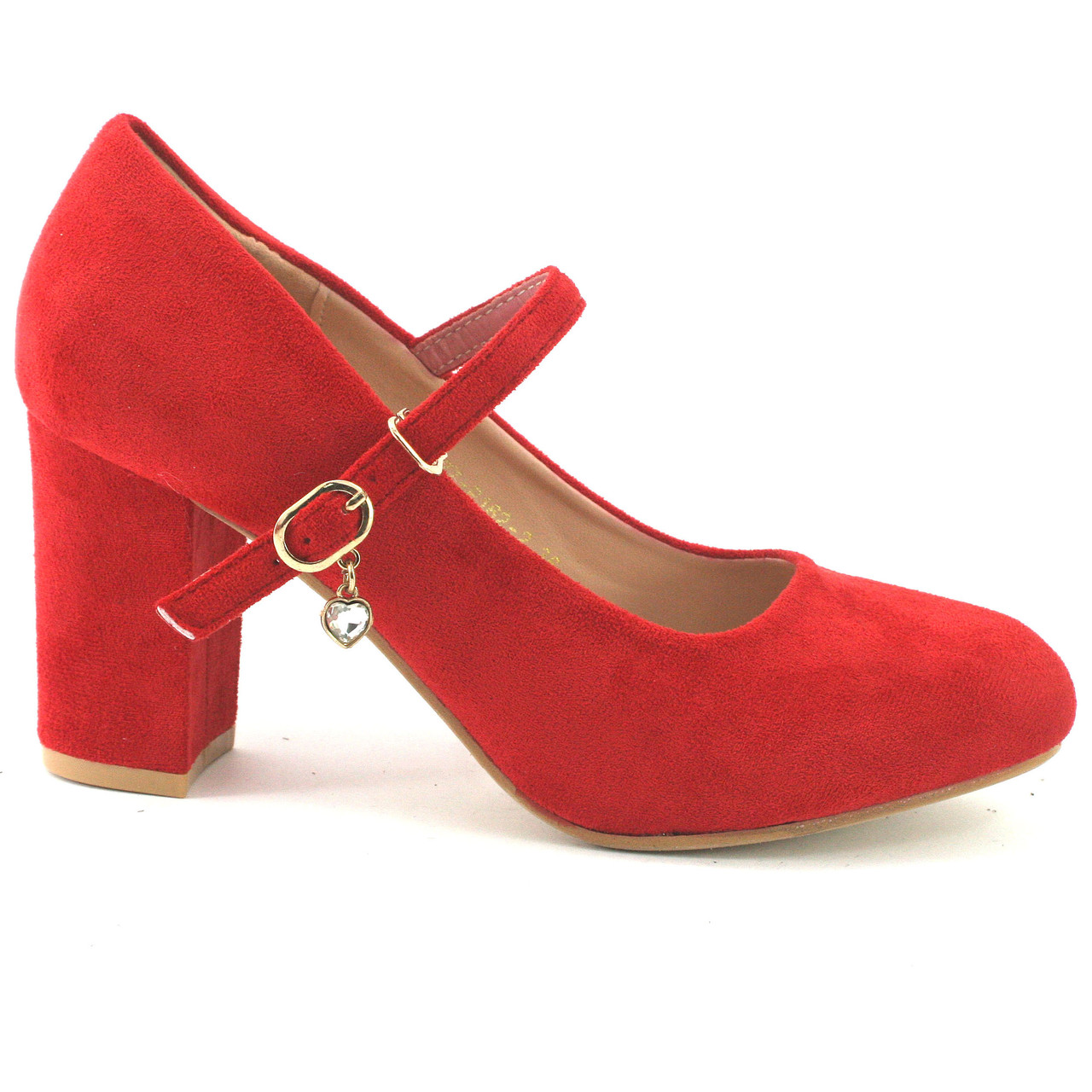 Жіночі червоні замшеві туфлі на підборах 8 см зі шлейкою