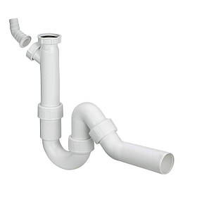 Сифон для раковини VIEGA 1 1/2"х40 з відведенням, 45° пластик білий трубний б/г 101800