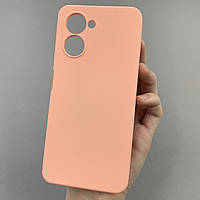 Чехол для Realme C33 силикон кейс с микрофиброй на телефон реалми с33 розовый o3c