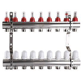 Колектор із витратами, регуляторами та кріпленням ECO 001D 1| x9