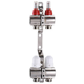 Колектор із витратами, регуляторами та кріпленням ECO 001D 1| x2