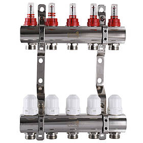 Колектор із витратами, регуляторами та кріпленням ECO 001D 1| x5