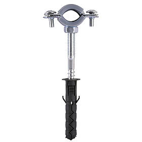 Хомут у зборі CR 3/8| (16-19 мм) з гвинтом-шурупом 8*80 і дюбелем у уп., сірий