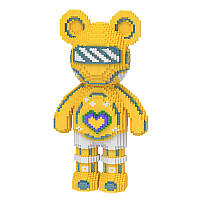 Светящийся конструктор Magic Blocks в виде мишки Bearbrick Цвет Жёлтый 50 см