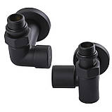 Набір Кран вентильний кутовий з американкою SOLOMON LUX 1/2" 7777 TEN (2 шт.) BLACK  (1уп), фото 2