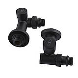 Набір Кран вентильний кутовий з американкою SOLOMON LUX 1/2" 7777 TEN (2 шт.) BLACK  (1уп), фото 3